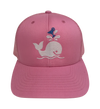 Island Smilin' Spout the Martini Whale Embroidered Trucker Hat - Pink
