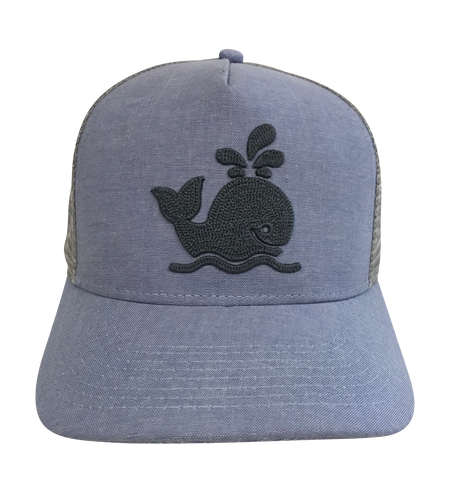 Island Smilin' Spout The Whale Trucker Hat Blue & Gray