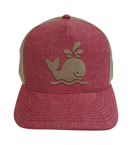 Island Smilin' Spout The Whale Trucker Hat Scarlet & Khaki